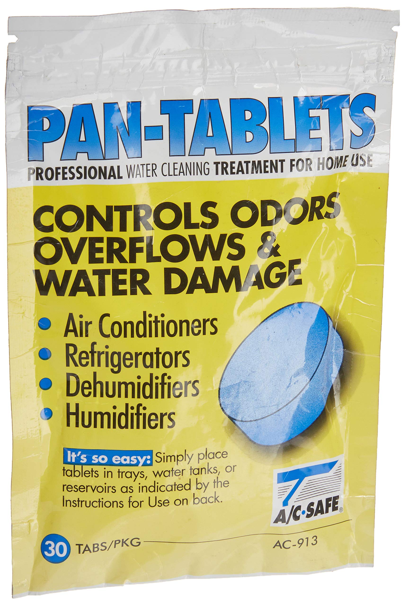 AC-Safe Tablets-30 Cleans scum in Drain Pans and Humidifiers, 30 Count (Pack of 1), Blue
