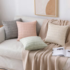 MIULEE Pack of 2 Corduroy Decorative Throw Pillow Covers 12x20 Inch Soft Boho Striped Pillow Covers Modern Farmhouse Christmas Home Decor for Sofa Living Room Couch Bed Cream White