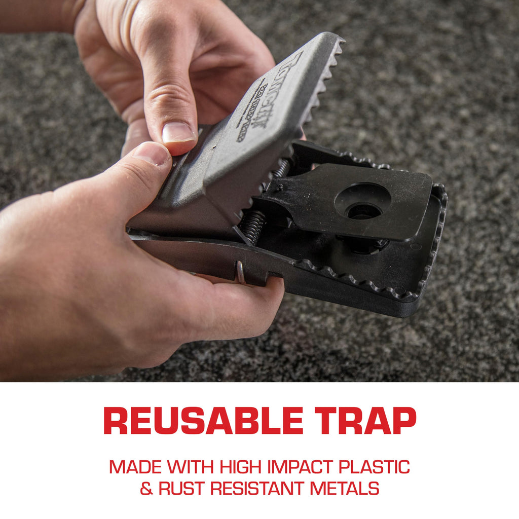 Tomcat Rat Snap Trap, for Home and Farm Use, Kills Rats, Removable Bait Cup, Easy-Set Features, 4-Pack