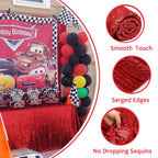 QueenDream Red Sequin Tablecloth 90x132 Inch Red Glitter Table Cloth for Birthday Bridal Shower Party Christmas