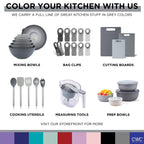 COOK WITH COLOR Prep Bowls with Lids- Wide and Deep Nesting Plastic Small Mixing Bowl Set with Lids, 8 Piece Set - Deep Bowls, Gray