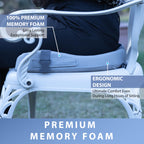 EliteCozy Foldable Non-Slip Orthopedic Hemorrhoid Pain Relief Memory Foam Seat Cushion with Extra Cover -Tailbone, Sciatica, Hip, Back Support Long Sitting Office Chair, Car Seats, Home, Yoga & Travel