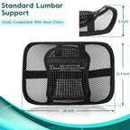 Samyoung 2 Pack Mesh Back Lumbar Support, Back Support Seat Cushion with Breathable Mesh for Office Chairs Car 12” x 16”