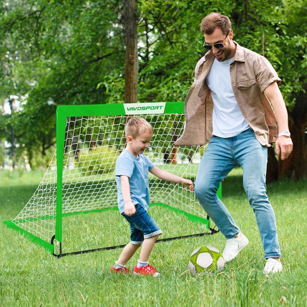 Kids Soccer Goals for Backyard Set - 2 of 4' x 3' Portable Soccer Goal Training Equipment, Soccer Net with Soccer Ball, Christmas Soccer Gifts for Kids and Youth Games, Sports, Outdoor Play