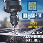 5/8 Inch Drill Bit for Metal - Industrial Grade M35 Cobalt Titanium Aluminum Nitrite - 5/8" Diameter & Total Length of 6" with Working Length of 3" Easily Drill Into Metal, Steel, & Aluminum