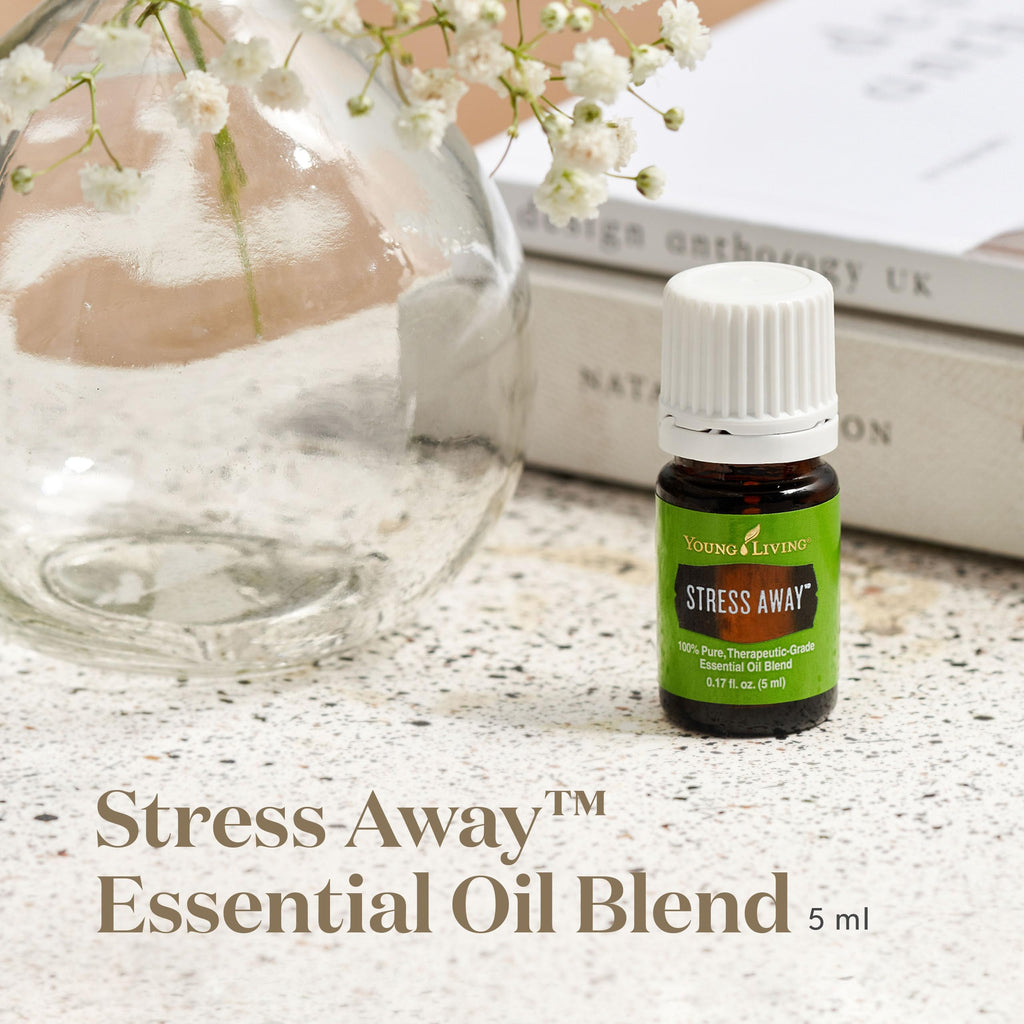 Young Living Stress Away Essential Oil Blend - Relaxing and Calming - 100% Pure - 5 ml - Blend of Copaiba, Lime, Cedarwood, Vanilla, Ocotea, and Lavender