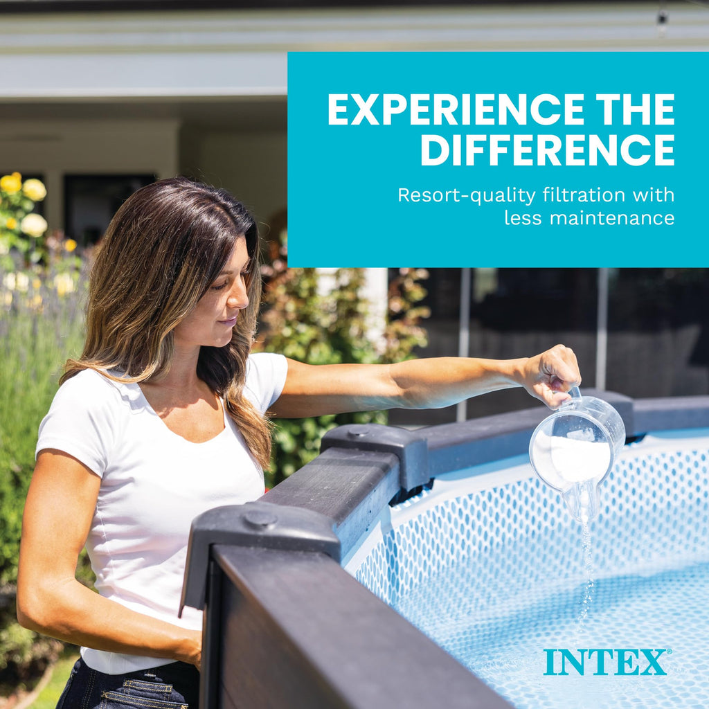 INTEX Krystal Clear Saltwater Pool Chlorine System for Above Ground Pools up to 7,000 Gallons, Pool Cleaner with Automatic Timer and Self Cleaning