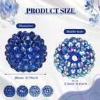 Loetere 40 Pcs 20mm Rhinestone Beads Crystal Round Disco Ball Beads Bulk Chunky Bubblegum Beads Charms for Christmas DIY Pens Making Jewelry Supplies Craft European Style Bracelets (Dark Blue)