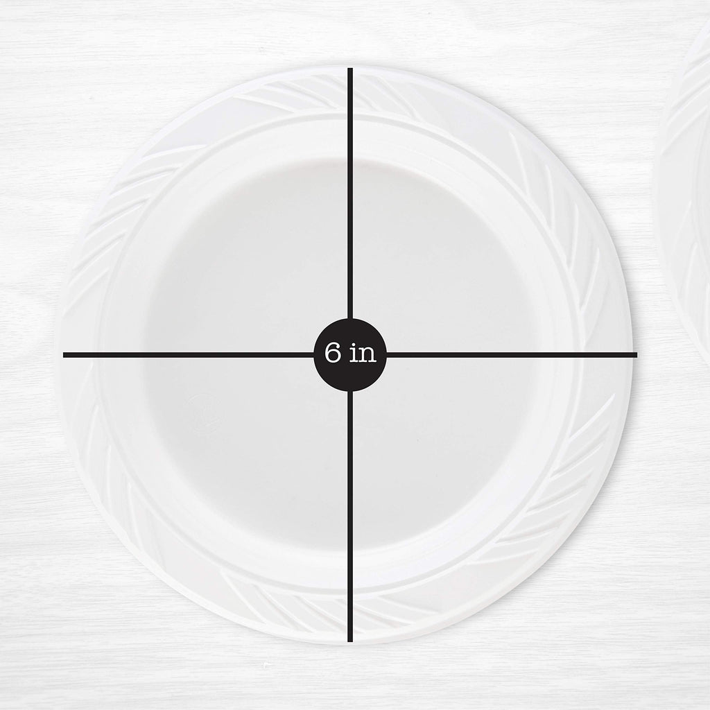PLASTICPRO 400 Count Disposable 6 Inch White Plastic Dessert Plates