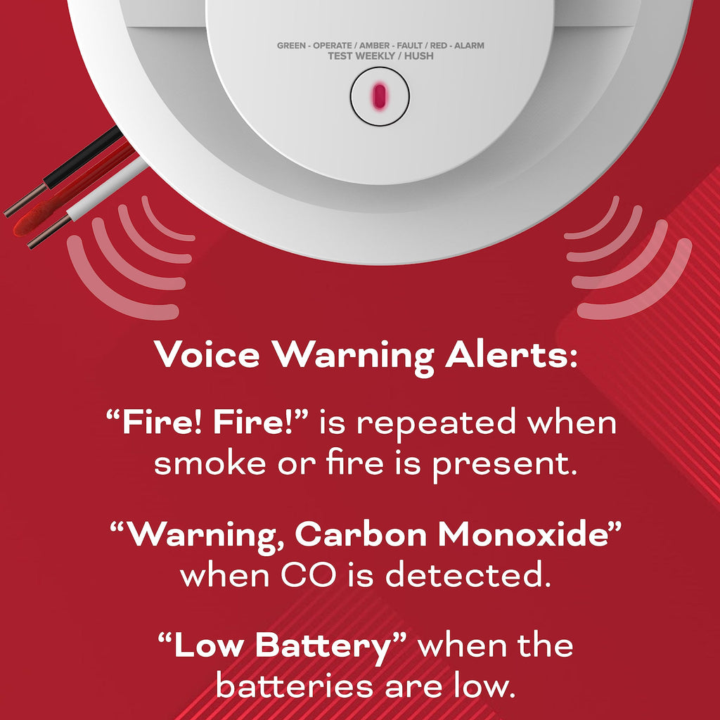 Kidde Hardwired Smoke & Carbon Monoxide Detector, AA Battery Backup, Voice Alerts, Interconnectable, LED Warning Light Indicators, 1 Pack