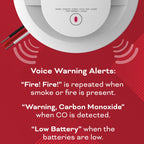 Kidde Hardwired Smoke & Carbon Monoxide Detector, AA Battery Backup, Voice Alerts, Interconnectable, LED Warning Light Indicators, 4 Pack