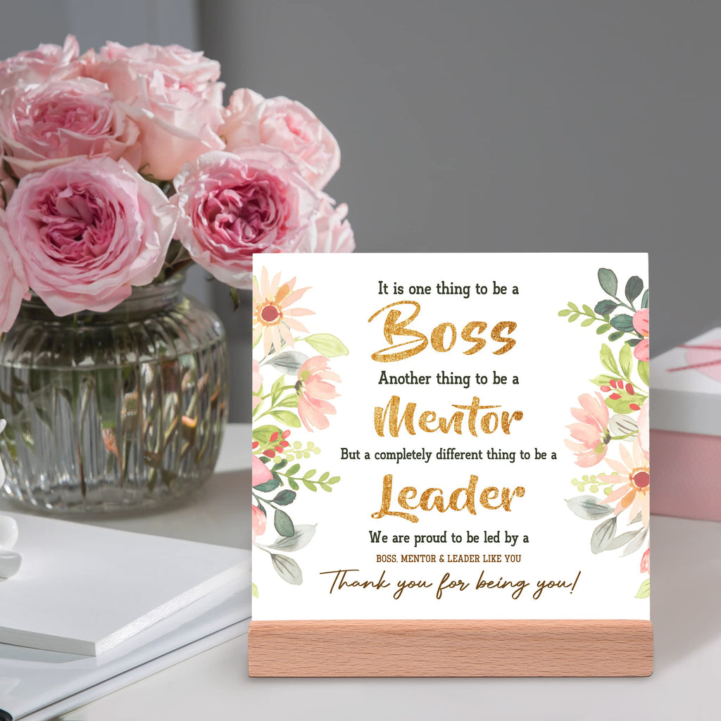 Boss Gifts for Women, Best Gifts for Boss Female - Unique Office Desk Card with Warm Words, Funny Boss Lady Gifts for Birthday, Going Away, Boss Day - Thank You Gifts for Your Female Boss