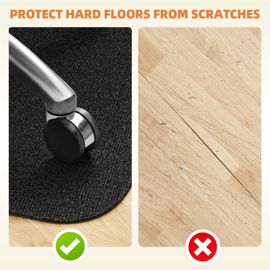 HomeMall Office Chair Mat for Hardwood and Tile Floor, 48" x 36" Computer Desk Chair Mat, Anti-Slip Mat for Rolling Chair, Large Floor Protector for Home Office, Dark Grey