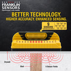 Franklin Sensors ProSensor M150/X990 Stud Finder with Live Wire Detection and 9-Sensors, Wood & Metal Stud Detector/Wall Scanner, Made in The USA