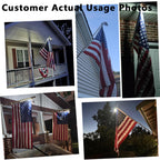 Solar Flag Pole Light, Bright White 6000k Flagpole Light Upgrade Solar Powered for 5ft 6ft Flag Pole,Waterproof Outdoor Dusk to Dawn Led Solar Lights,Outside House Garden Yard American Flags Decor