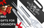 Grandpa Gifts, Grilling Gifts for Grandfather, Gifts for Grandpa Papa Christmas Birthday Retirement Form Grandchildren, Unique Useful Gifts for Elderly Men Stocking Stuffers Ideas, BBQ Set 3 with Bag
