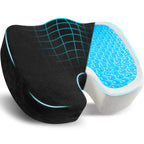 EcoNour Thick Memory Foam Gel Seat Cushion (Black) | Office Chair Cushion for Sciatica, Tailbone and Lower Back pain | Orthopedic cushion for Tail bone| Anti-Slip Support Pillow For Seniors and Driver