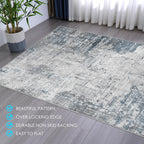 Kuyal Office Chair Mat for Hardwood Floor, 48 x 60 inches Computer Gaming Chair Mat, Low Pile Carpet Desk Chair Mat, Anti-Slip Floor Mats Wood/Tile Protection Mat(48'' x 60'', Modern Light Blue)