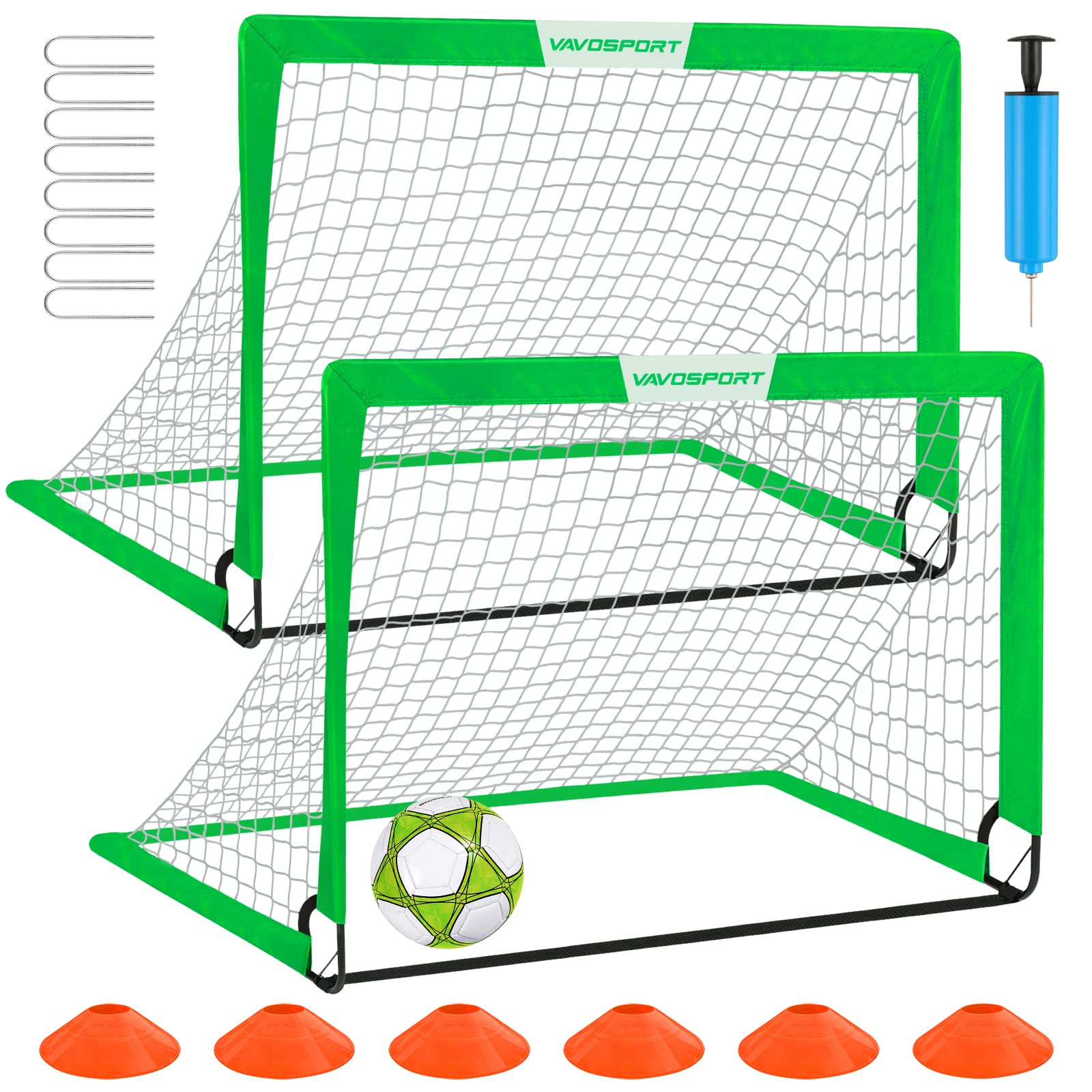Kids Soccer Goals for Backyard Set - 2 of 4' x 3' Portable Soccer Goal Training Equipment, Soccer Net with Soccer Ball, Christmas Soccer Gifts for Kids and Youth Games, Sports, Outdoor Play