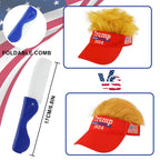 Trump Hat 2024 - Trump Hat with Hair, Embroidery Adjustable Baseball Cap Red