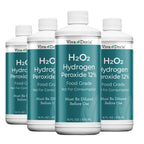 Viva Doria H2O2 Hydrogen Peroxide 12 Percent Aqueous Solution - Food Grade, 16 Fl Oz, 4 Pack (Total: 64 Fl Oz)