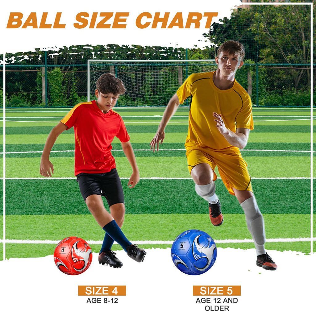 Glimin 6 Pcs Christian Charity Donation Supplies Deflated Soccer Ball Bulk with Pump Official Size Samaritan's Purse Operation Christmas Machine Stitched Ball(Size 5,Stylish)