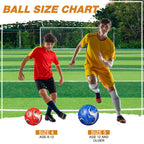 Glimin 6 Pcs Christian Charity Donation Supplies Deflated Soccer Ball Bulk with Pump Official Size Samaritan's Purse Operation Christmas Machine Stitched Ball(Size 5,Stylish)