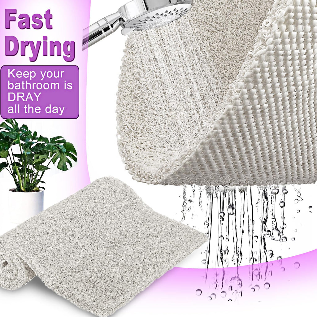 Shower Mats Non Slip for Elderly, 23.2x31.1’’Lager Loofah Non Slip Shower Mat, Loofah Bath Mats for Shower, Non Slip Bath/Shower Mat for Elderly-Wihte