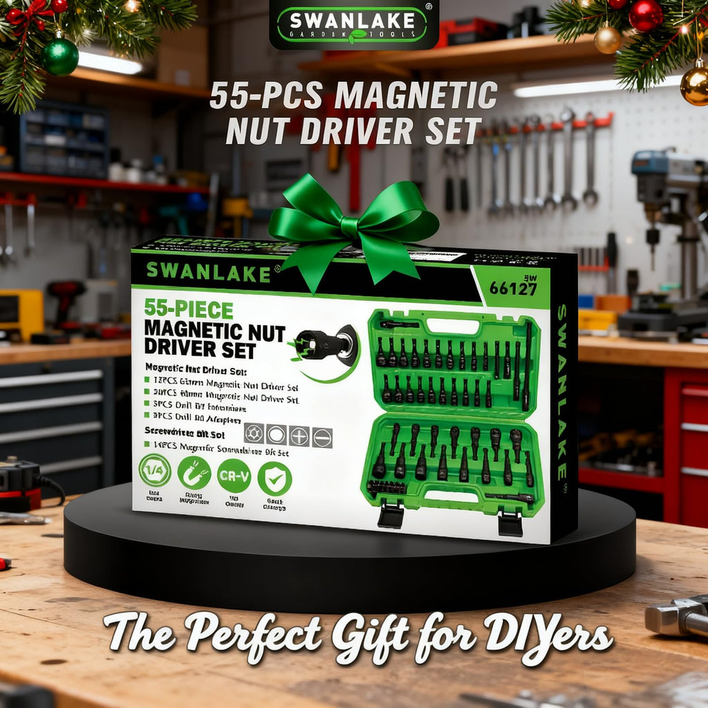 55-Piece Magnetic Nut Driver Set, Metric & SAE 1/4" Hex Shank, Impact Socket Adapters, Snappy Driver Bits, Drill Bit Extension, 14PCS Screwdriver Bit Set