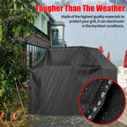 Grill Cover, BBQ Grill Cover, Waterproof, Weather Resistant, Rip-Proof, Anti-UV, Fade Resistant, with Hook-and-loop and Strap, Gas Grill Cover for Weber,Char Broil,Nexgrill Grills, etc. 55 inch, Black