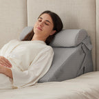 Ruqmuis 3PCS Wedge Pillow Set for After Surgery, Wedge Pillow Headboard, Adjustable 9&12 Inch Bed Pillow Wedge for Sleeping, Acid Reflux, Orthopedic Pillow Wedge for Back Pain Relief, Gerd, Grey