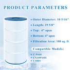 Chryseos Pool Filter Compatible with C100S, CX100XRE, C-9440, SwimClear C100S, PA100S, 1 Pack