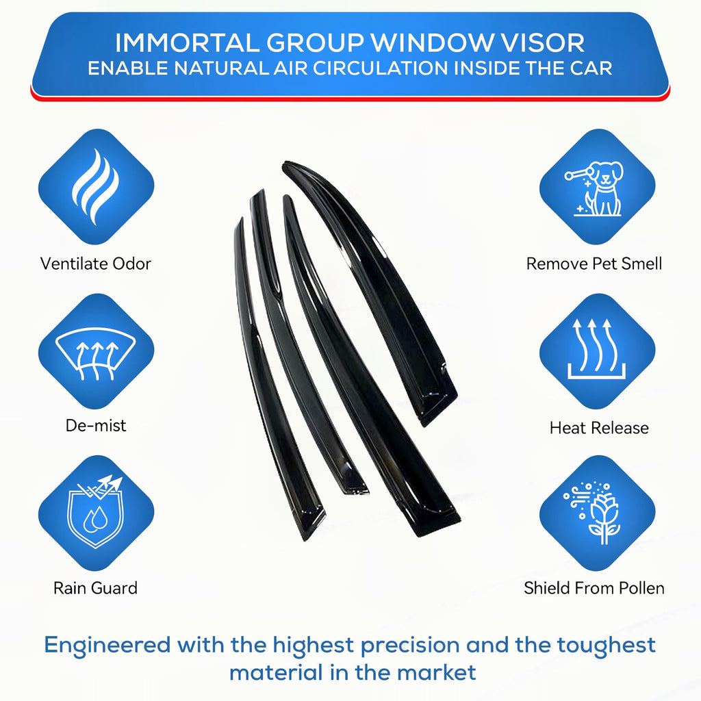 IG Window Visors Fit for 2004-2010 Toyota Sienna, Out-Channel Rain Guards Vent Wind Deflectors 4PC, Car Accessories for 04-10 Sienna