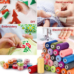Eoehro 72pcs Sewing Thread Kit, 36 Colors, 400 Yards per Spool Polyester Thread, Prewound Bobbins, Sewing Machine Threads