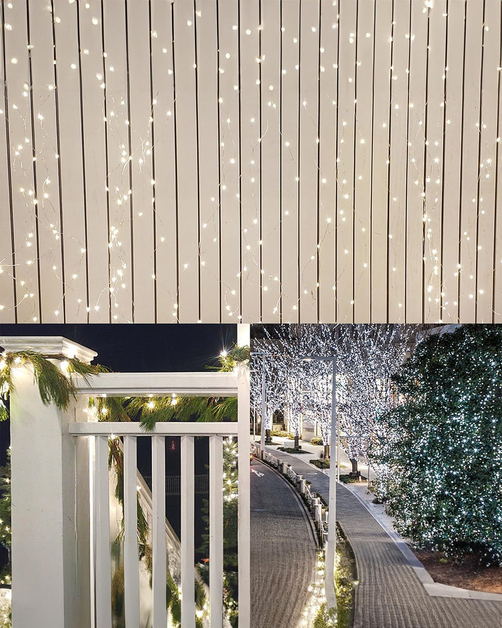 Twinkle Star 2 Pack Outdoor Solar String Lights, 39.4 FT 120 LED Solar Powered Christmas Decorative Fairy Lights with 8 Modes, Waterproof Light for Xmas Trees Patio Yard Wedding Party, White
