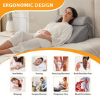 Ruqmuis 3PCS Wedge Pillow Set for After Surgery, Wedge Pillow Headboard, Adjustable 9&12 Inch Bed Pillow Wedge for Sleeping, Acid Reflux, Orthopedic Pillow Wedge for Back Pain Relief, Gerd, Grey