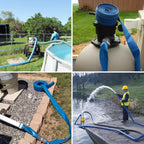 Eastrans 1-1/4''x100ft Blue PVC Lay-Flat Backwash Hose for Swimming Pools, Heavy Duty Discharge Hose Reinforced Pool Drain Hose, Weather Resistant Ideal for Water Transferring