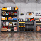 71"H-32"W-14"DGarage Shelving-5 Tier Garage Storage Shelves,Adjustable Heavy Duty Metal Shelving Unit and Storage Large Rack,Utility Steel Shelf For Warehouse Industrial Pantry Basement Organizers