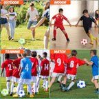 Glimin 6 Pcs Christian Charity Donation Supplies Deflated Soccer Ball Bulk with Pump Official Size Samaritan's Purse Operation Christmas Machine Stitched Ball(Size 4,Colorful)