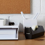 Desktop Tape Dispenser, Black, 2.7 in. x 2.7 in. x 6.4 in., 1 Tape Dispenser, Polystyrene (PS)