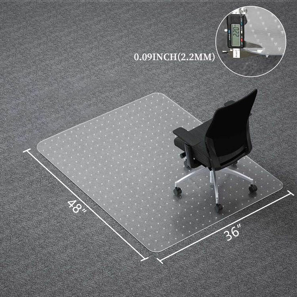 Naturei Chair Mat for Carpet, 36” x 48” Office Desk Floor Mat for Rolling Chairs, Easy Glide Floor Protector for Low Pile Carpet (Rectangle)
