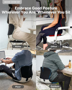 curble GRAND(Extra Wide&Sturdy) COVER SET – Ergonomic Back Support Chair with Detachable Cover, Lumbar Support for Posture Correction & Lower Back Pain Relief, Perfect for Home & Office(Set Grey)
