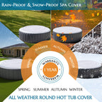 Inflatable Hot Tub Cover Round, Fits Saluspa Coleman Intex Cover, Thermal Insulated & Energy-Saving Weatherproof Protector, Unique Design Flexible Adjust Pool Cover Size Replacement-Life Time Support