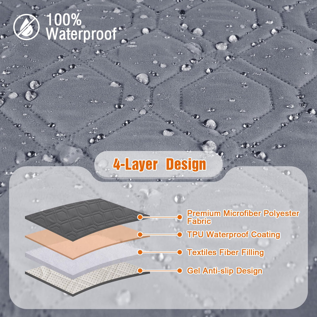 VANSOFY Couch Cover, Waterproof Sofa Covers for 3 Cushion Couch Washable Slipcover Furniture Protector Non-Slip Couch Cover for Dogs, Pets(Sofa, Neutral Gray)