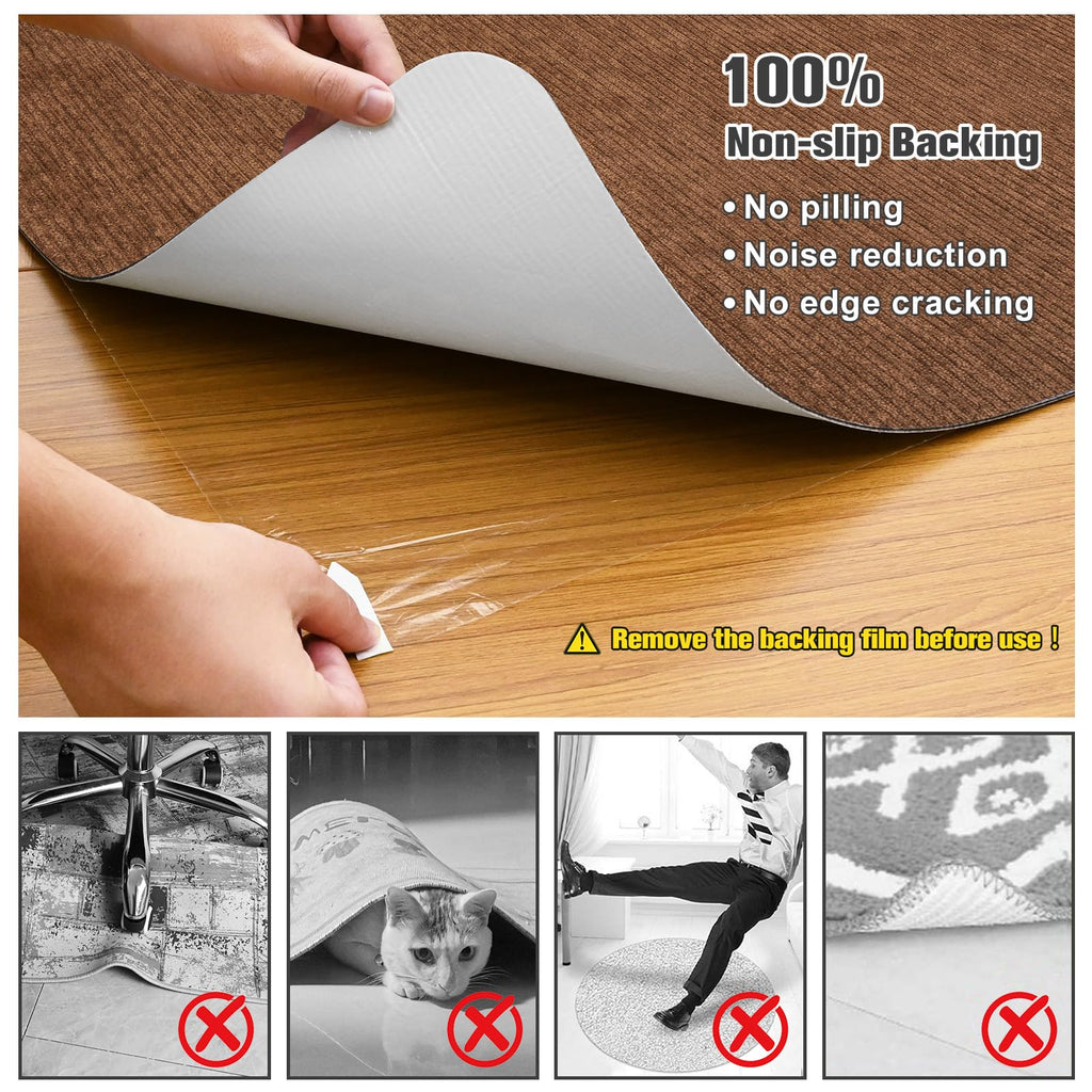 Placoot Desk Chair Mat for Hardwood Floor Corduroy Surface 1/6" Thick 55"x35" Office Chair Mat for Rolling Chairs-100% Large Anti-Slip Backing Under Desk Low-Pile Office Rug Floor Mat for Office/Home