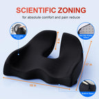 Benazcap with Extra Cover Memory Seat Cushion for Office Chair, Ergonomic Cushions Butt Pillow for Sciatica & Tailbone Pain Relief for Long Sitting for Gaming Chair and Car Seat