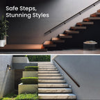 Meranti Aluminum Handrail for Indoor or Outdoor Steps and Stairs – Hand Rails for Elderly – DIY Complete Stair Railing Kit (4' Length, Bronze Textured)
