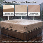QH.HOME Hot Tub Cover Replacement 85"x85", Waterproof & Weatherproof 600D Polyester Spa Cover for Hot Tub, UV Resistant, Windproof with Ratchet Strap System, Fits 84 x 84, 82 x 82 or 81 x 81 Square