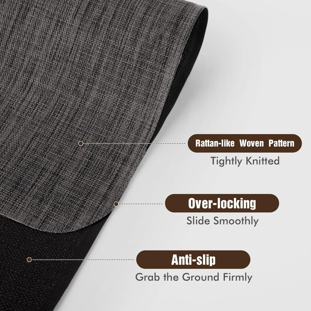 Blvornl Office Chair Mat for Hardwood Floor and Low Pile Carpet, 47.2"x 60" Desk Chair Mat for Hard Wood, Anti-Slip Hard Floor Protector Rolling Chair Mats, PVC Mat Desk Rug for Home, Black