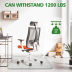 BesWin Glass Office Chair Mat, Tempered Glass Floor Mats for Carpet Floor, Heavy Duty Hard Glass Desk Chair Mat for Home or Office, Anti-Slip & Easy Glide - 36" x 46"